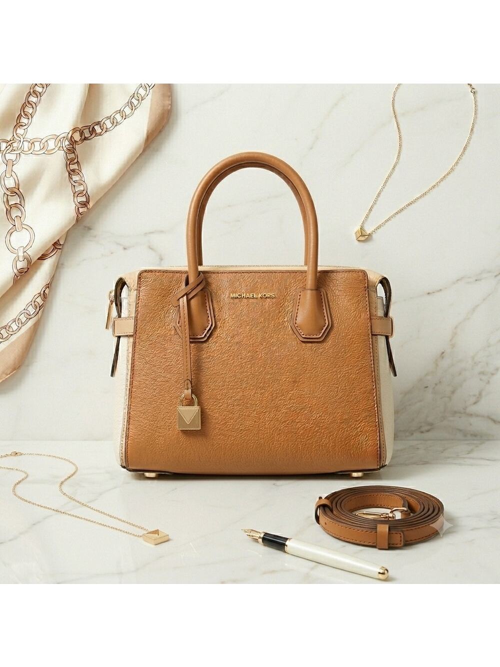 Michael Kors | Mercer Gallery Medium Tri-Color Belted Satchel